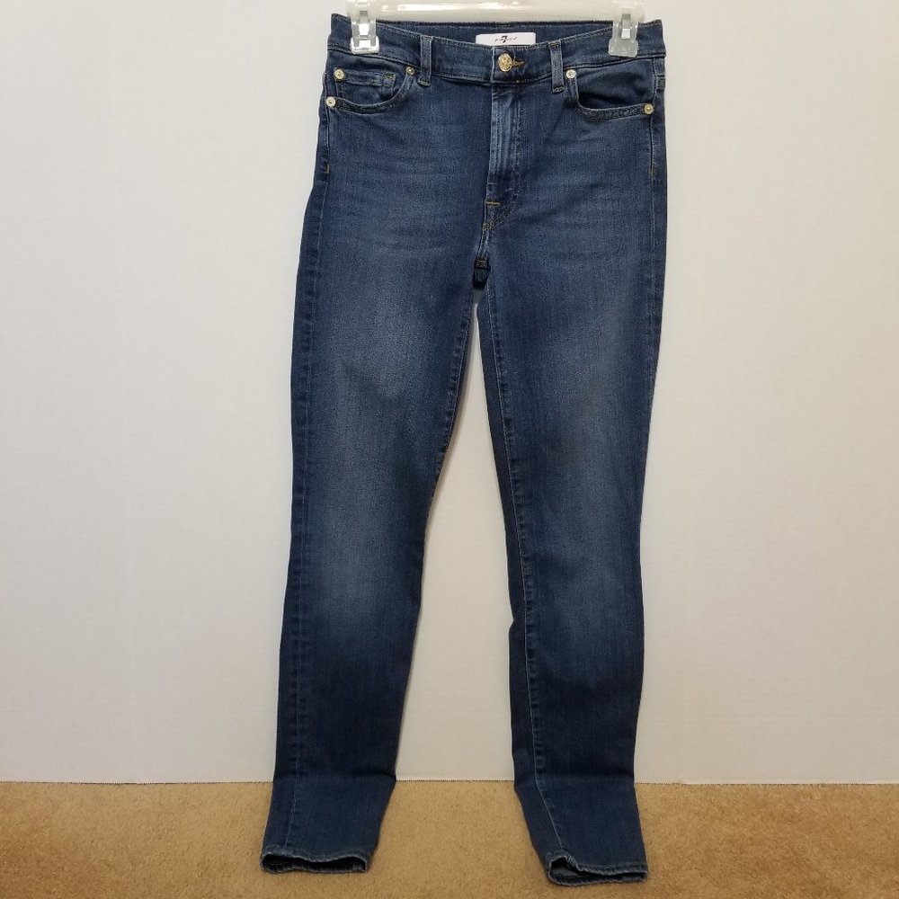 7FAM jeans 27 High Waist Skinny Slim Illusion Luxe Lovestory denim stretch